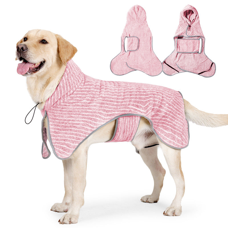 Striped Pet Quick Dry Bath Towel