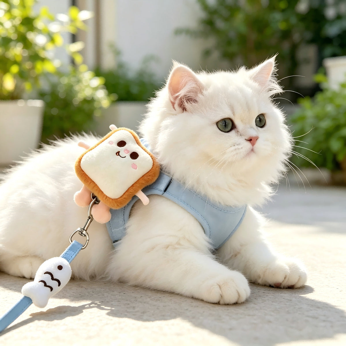 Cute Hamburger Toast Design Pet Leash Integrated Chest Harness for Small Medium Dogs Cats