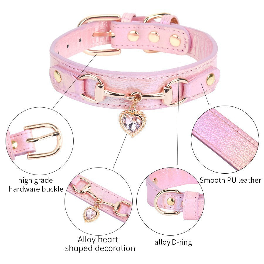 Rhinestone Heart Pattern Pet Collar