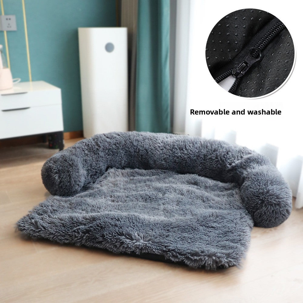 Plush Curved Pet Sofa Cushion