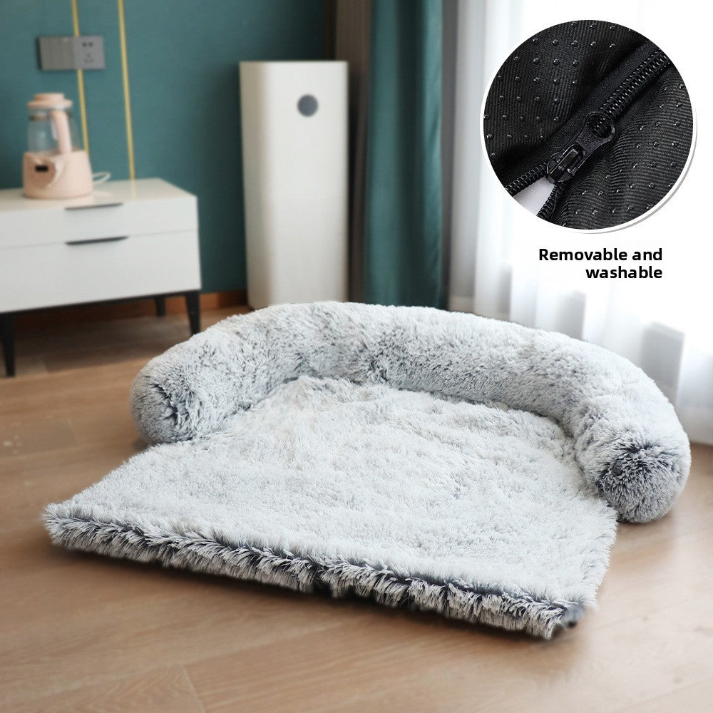 Plush Curved Pet Sofa Cushion