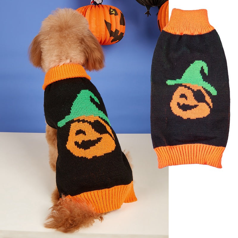 Halloween Pumpkin Pet Knitted Sweater