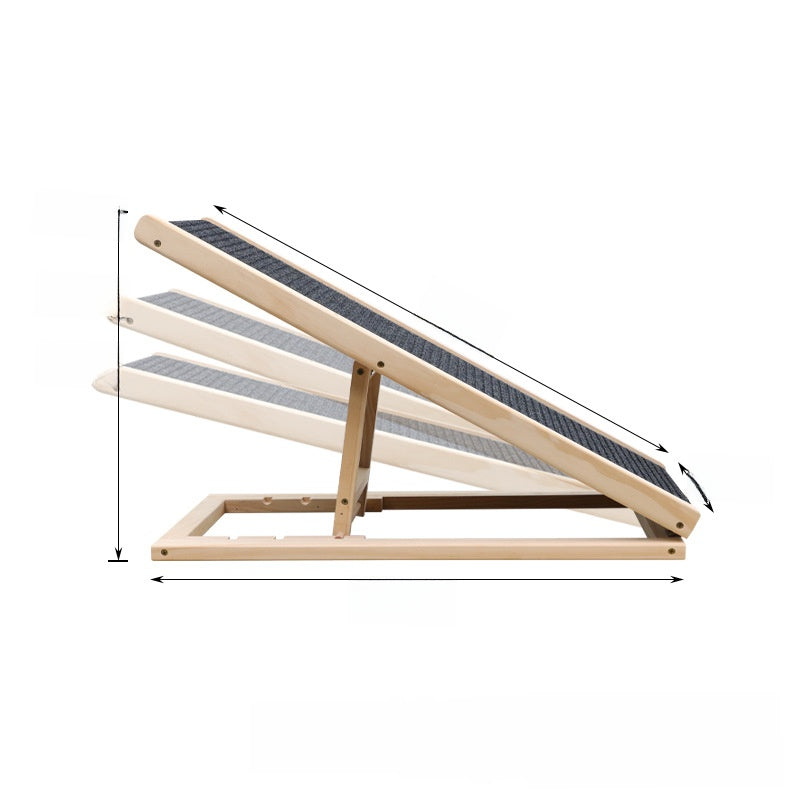 Solid Wood Dog Stairs, Foldable Non-Slip Ramp Pet Stairs for Elderly and Weak Pets