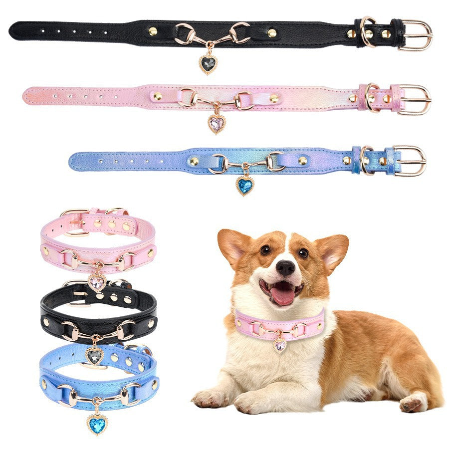 Rhinestone Heart Pattern Pet Collar
