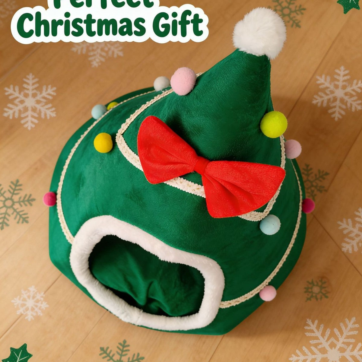 Christmas Cat Pet Bow Tie Winter Warmth Den