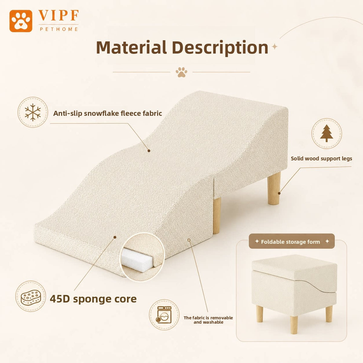 Removable Washable Pet Stairs for Small Dogs
