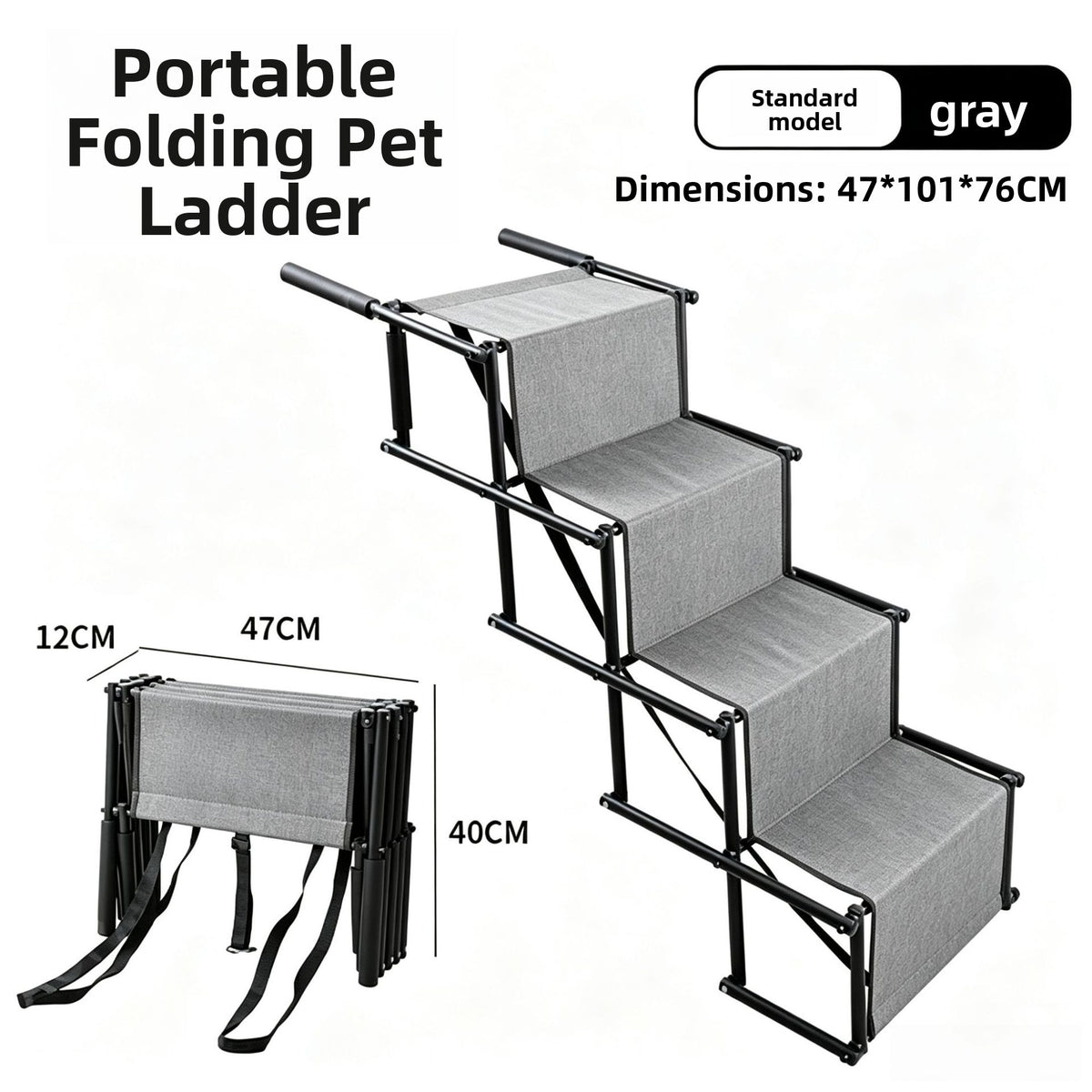 Foldable Car Pet Stairs Non-Slip Oxford Cloth Dog Ladder
