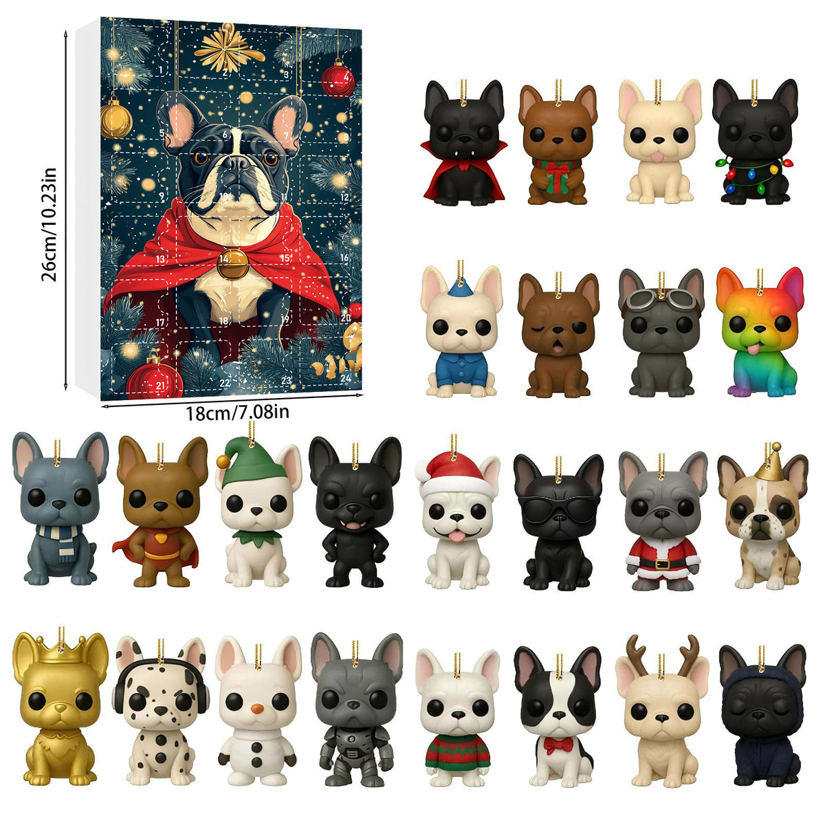 Pet dog arrives in the holiday calendar box