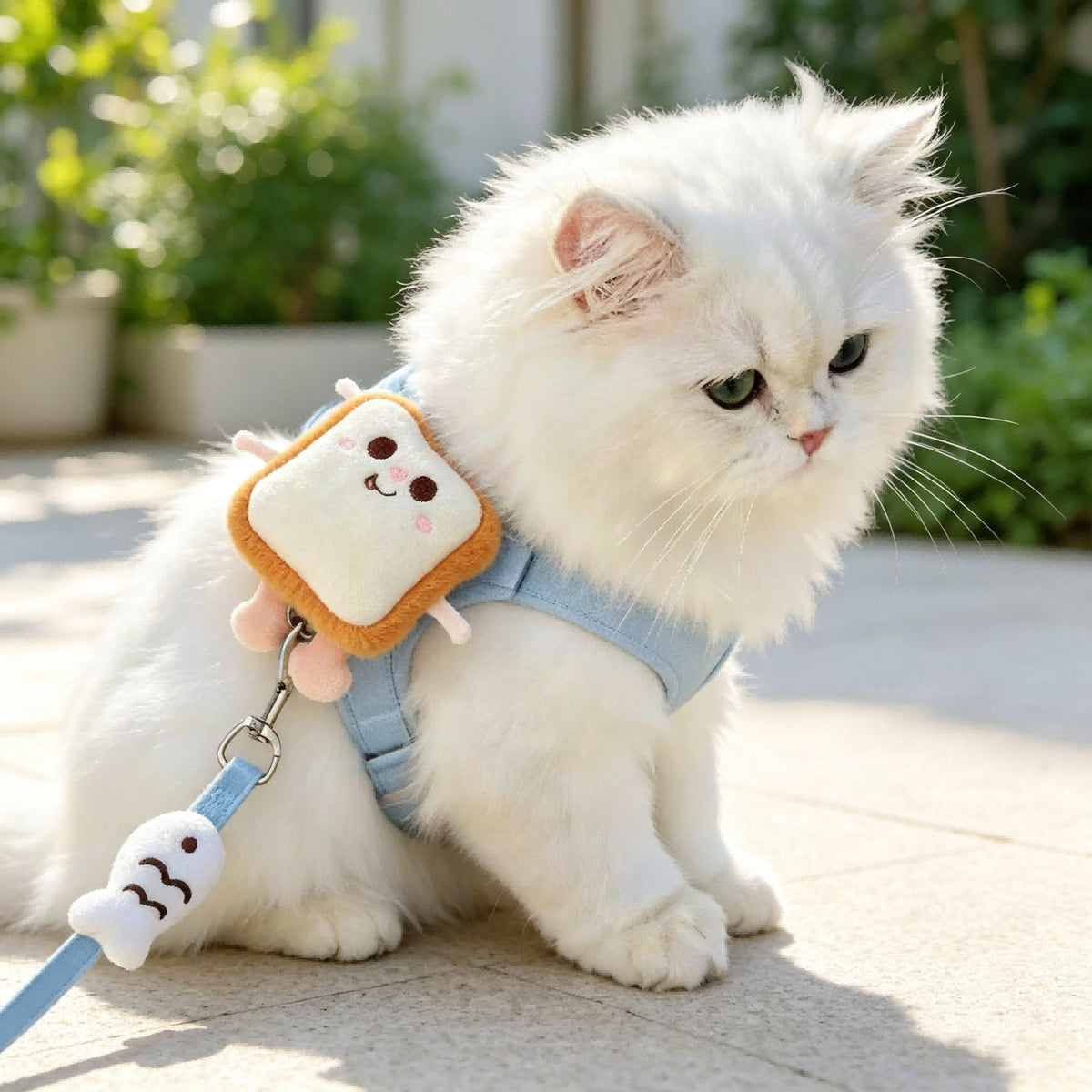 Cute Hamburger Toast Design Pet Leash Integrated Chest Harness for Small Medium Dogs Cats