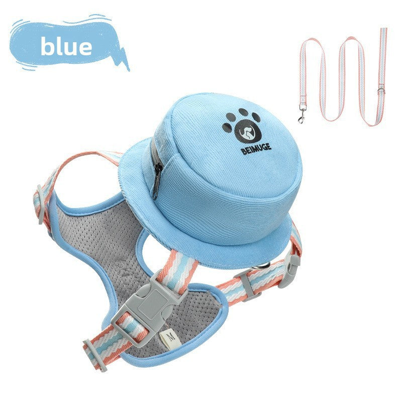 Adjustable Dog Harness with Backpack and Leash