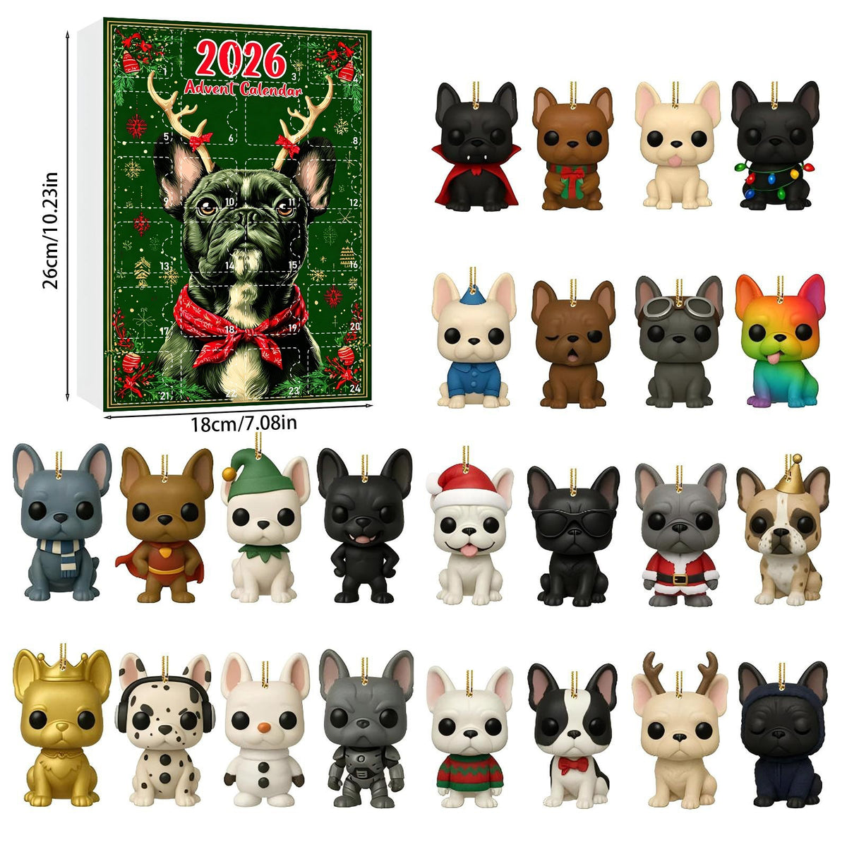 Pet dog arrives in the holiday calendar box