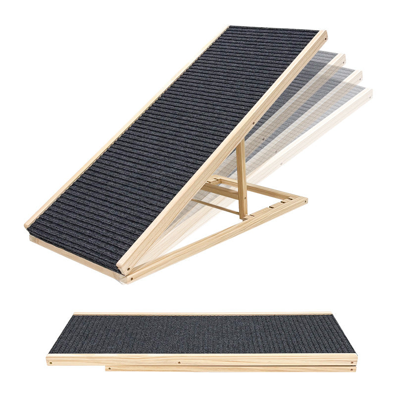 Solid Wood Dog Stairs, Foldable Non-Slip Ramp Pet Stairs for Elderly and Weak Pets