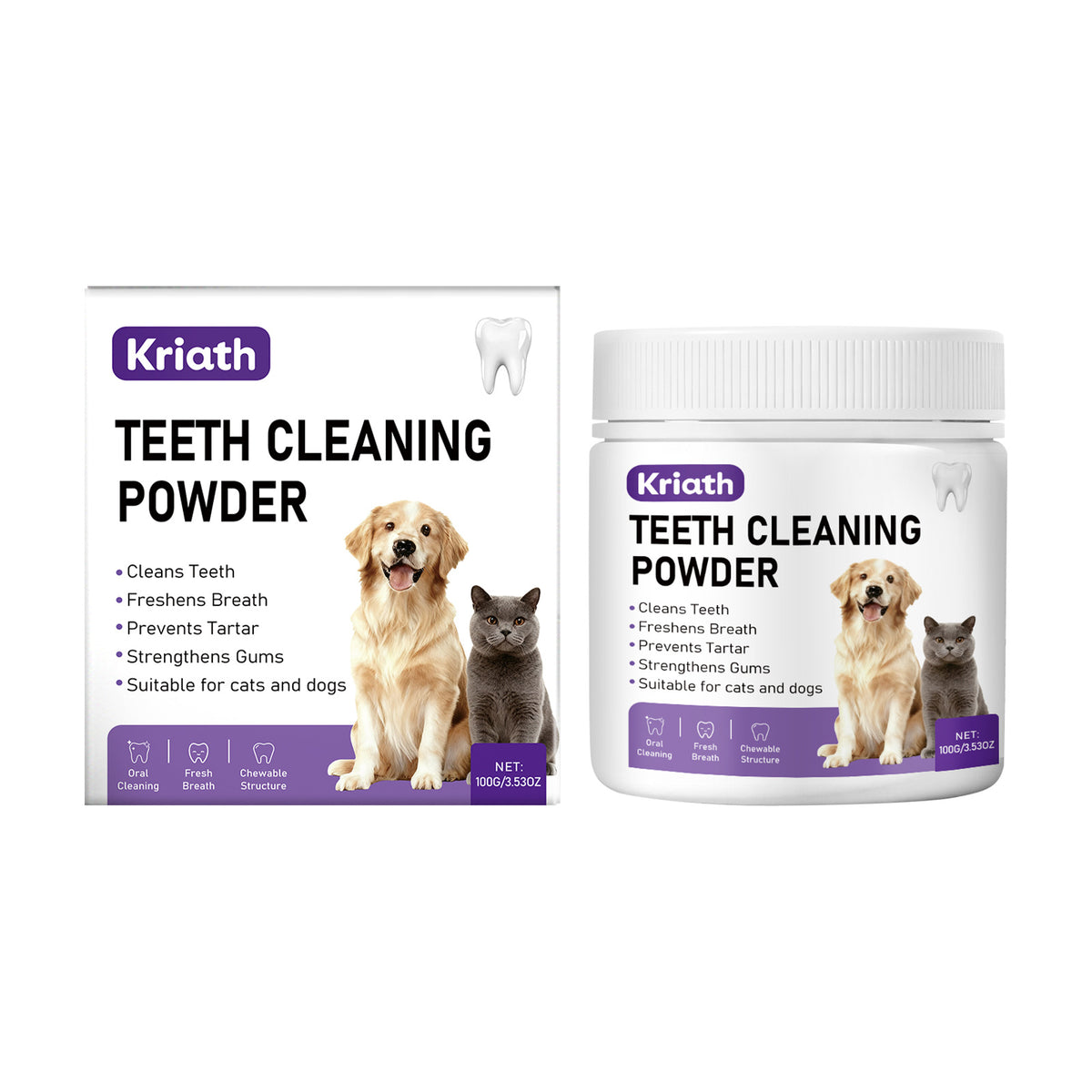 Pet Cat and Dog Teeth Cleaning Powder