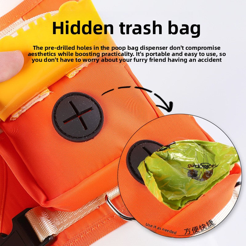 Adjustable Dog Harness with Backpack and Leash