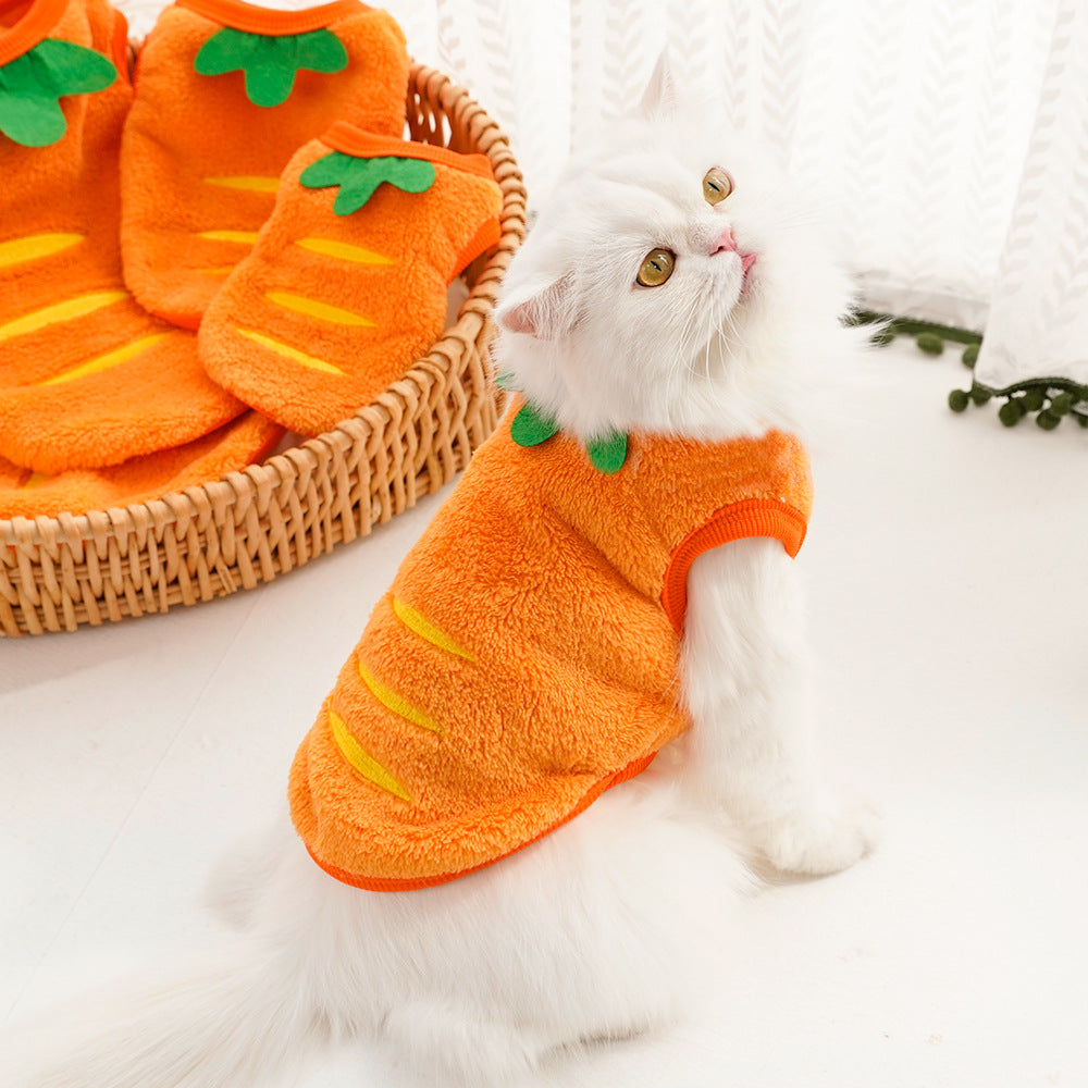 Pet Carrot-Themed Warm Vest