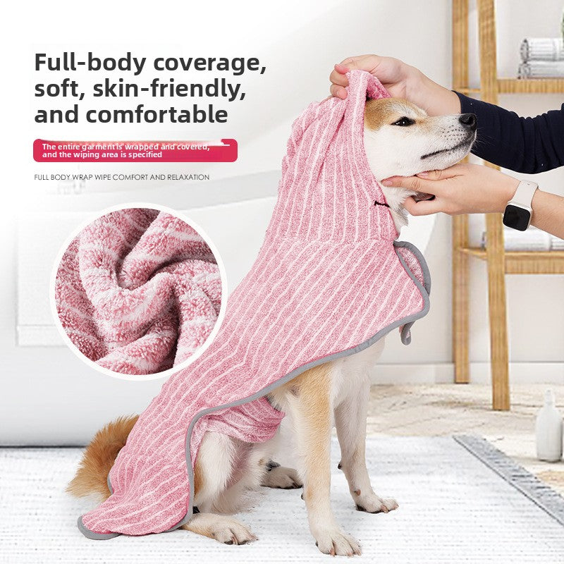 Striped Pet Quick Dry Bath Towel